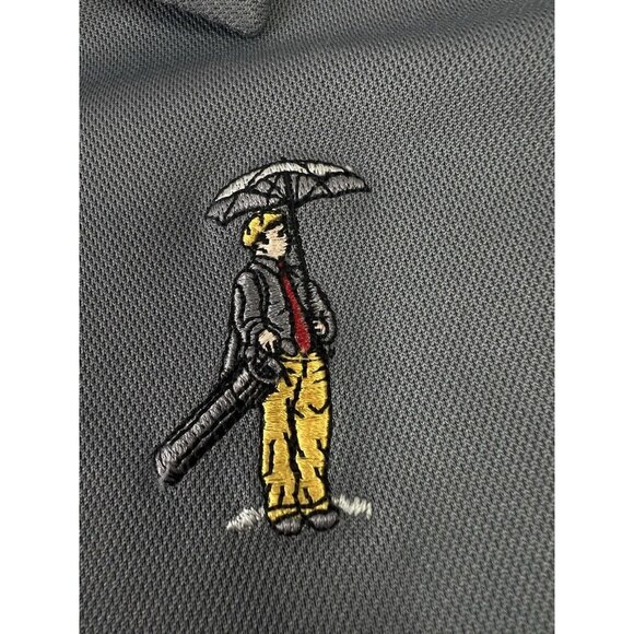 Dunning Performance Golf Polo Shirt Men XL Gray Poly Short Sleeve Golfer Logo - Picture 8 of 12